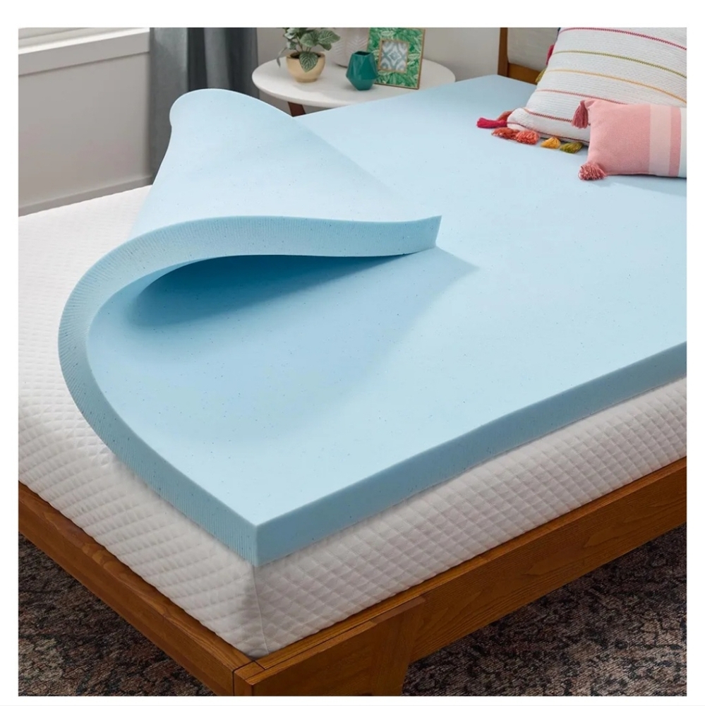 LINENSPA Memory Foam Mattress Topper - 3 Inch Gel Infused Memory Foam - NEW